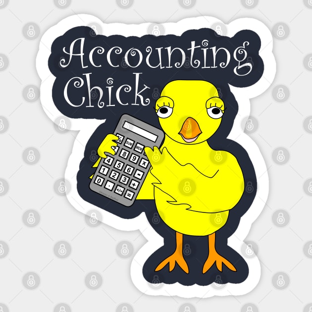 Accounting Chick White Text Sticker by Barthol Graphics